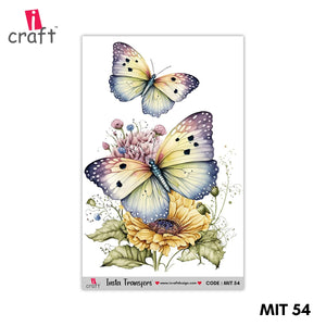iCraft Water Transfer Stickers- Best use for Resin, Fabric, Plastic, MDF & Glass - Decorative Decals in Floral, Quotes & More (3.5" x 5")-MIT 54