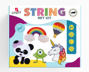 iCraft DIY String Art Kit for Kids and Adults | Creative Craft Kit with Hammer, Nails & Threads