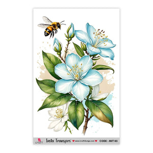 iCraft Water Transfer Stickers-MIT 85 (flower and bee )