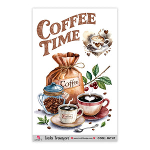 iCraft Water Transfer Stickers-MIT 87 (coffee time)
