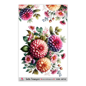 iCraft Water Transfer Stickers-MIT 82 (Dahlias)