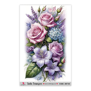 iCraft Water Transfer Stickers-MIT 83 (pink rose)