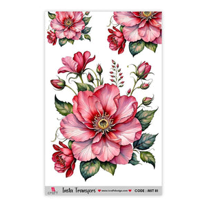 iCraft Water Transfer Stickers-MIT 81 (Camellias)