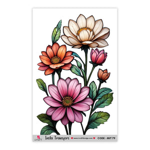 iCraft Water Transfer Stickers-MIT 79 (Asters)
