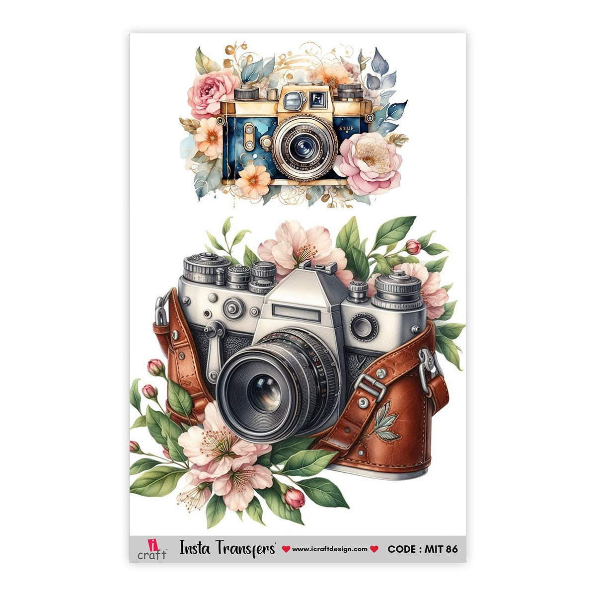 iCraft Water Transfer Stickers-MIT 86 (camera)