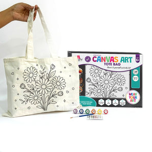 iCraft DIY Canvas Tote Bag - Paint It Yourself Activity Kit DIY Fashion Art Kit*- Daisy