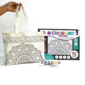 iCraft DIY Canvas Tote Bag - Paint It Yourself Activity Kit DIY Fashion Art Kit*- Traditionational Mandala