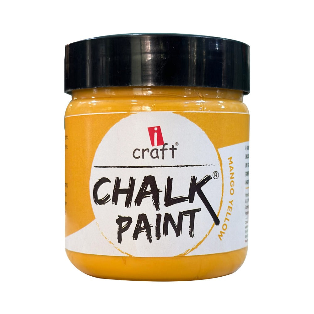 iCraft Premium Chalk Paint - Smooth, Creamy & Non-Toxic - Ideal for DIY & Resin Projects-100ml Mango Yellow