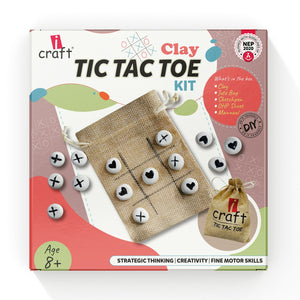 iCraft Clay Tic Tac Toe Kit: DIY Clay Game for Kids, Arts and Crafts Activity, Educational Toy, Best Gift for Kids