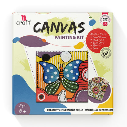 Children's DIY Canvas Painting Set - Includes Paints, Canvas Board, Stand & Brush - Develops Creativity, Improves Focus - Perfect Art Gift for Boys & Girls