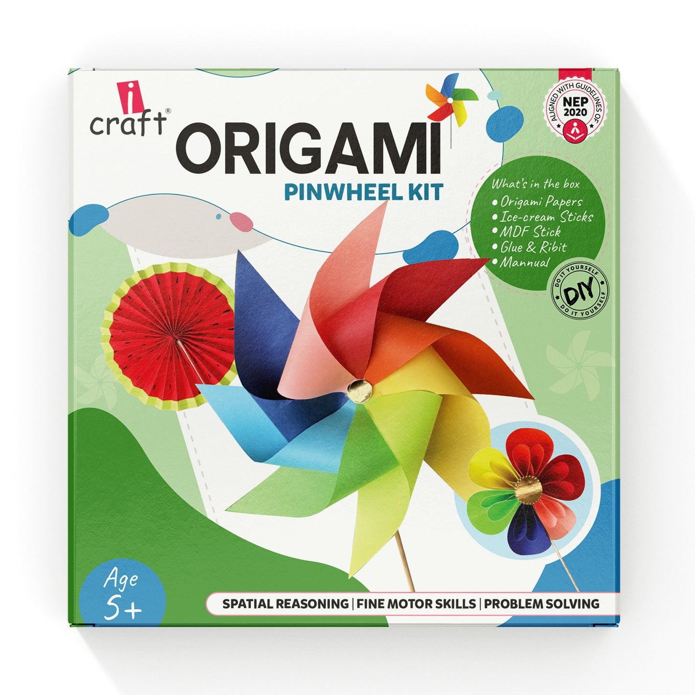 DIY Pinwheel & Fan Making Kit: Origami Crafts for Kids, Great Gift & Party Favor