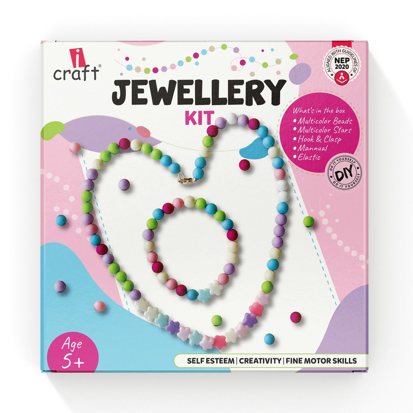 DIY Kids Jewelry Making Kit: Colorful Beads, Star Charms, & Thread for Necklaces & Bracelets - Creative Craft Set for Girls & Boys Ages 6+