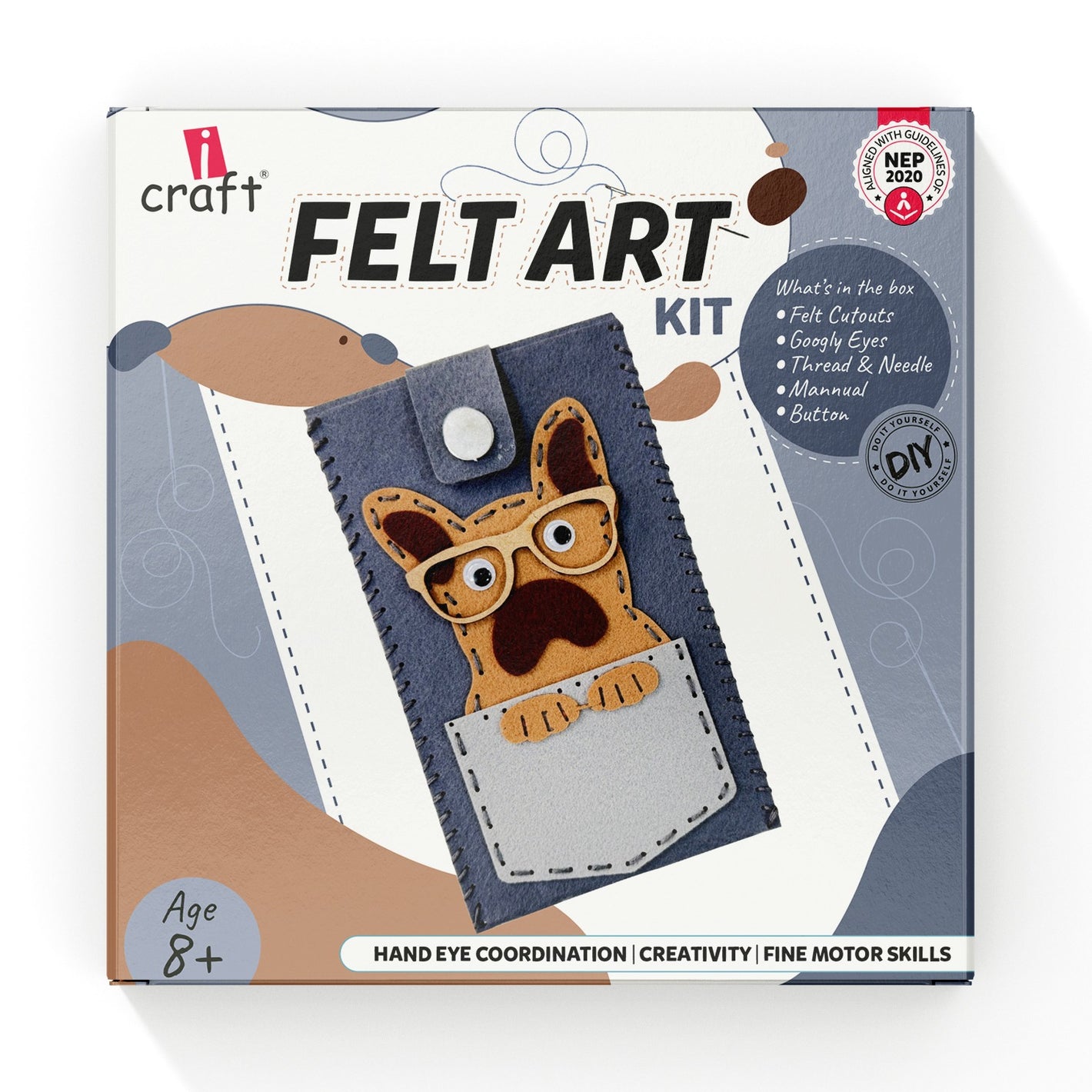 Kids Felt Craft Kit - Create a Stitched Dog Pouch, Great Gift for Boys & Girls 5 Bullet Points Spark Creativity