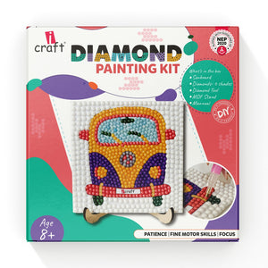 DIY Diamond Painting Kit for Children - Fun Craft Activity with Tool & Gems - Improves Focus, Creative Gift for Kids 6+