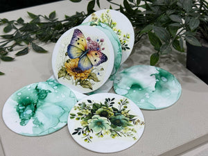 iCraft Resin Vintage floral clock kit with Free 6 coasters