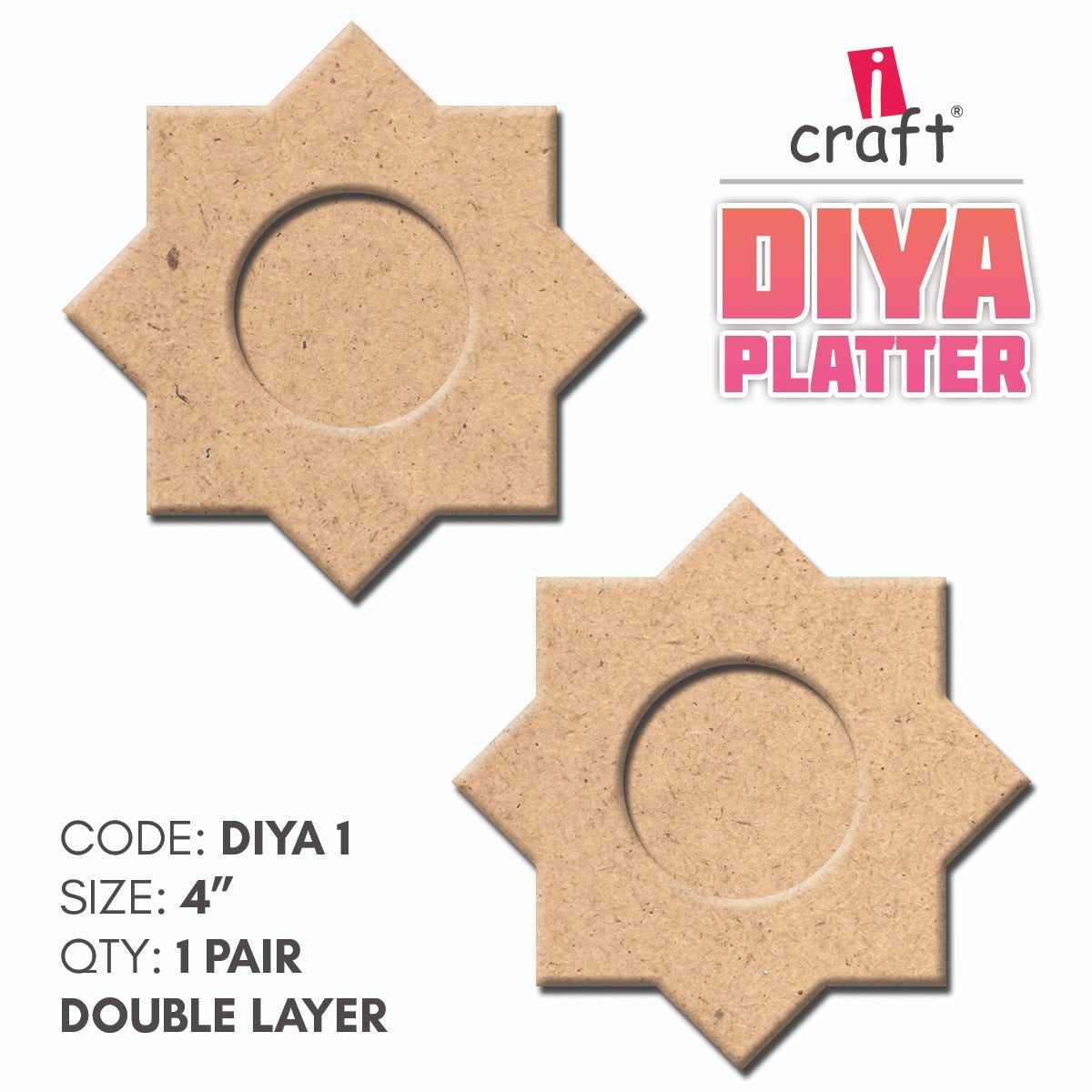 MDF Diya Bases for Diwali Decor