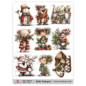 Water Transfers - Whimsical Christmas Friends (Code: XMAS 03)
