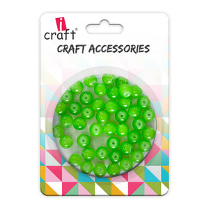 iCraft Accessories-Glass Beads Light Green. Pack Of 30 Grams