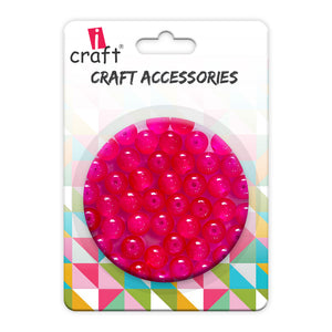 iCraft Accessories-Glass Beads Rani Pink.Pack Of 30 Grams