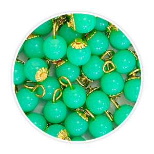 iCraft Accessories-Hanging Glass Beads - Green.Pack Of 20 Grams