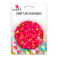 iCraft Accessories-Hanging Glass Beads - Neon Pink.Pack Of 20 Grams