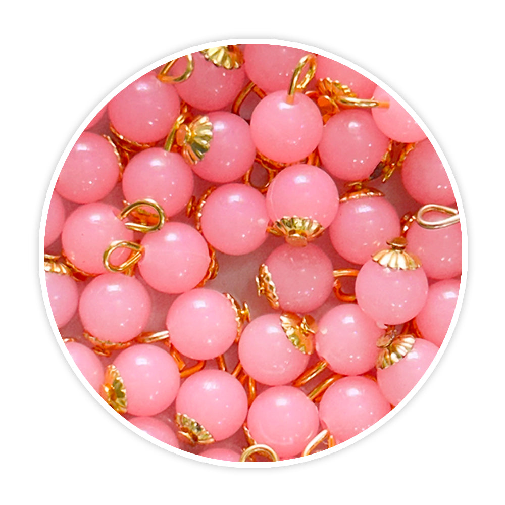 iCraft Accessories-Hanging Glass Beads - Pink. Pack Of 20 Grams