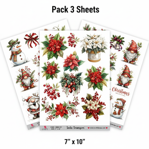 Christmas sticker pack of 3 pre book