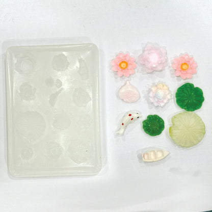 Lotus flowers and pond setup mould